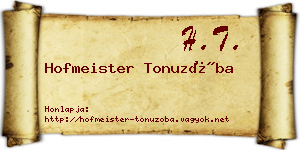 Hofmeister Tonuzóba névjegykártya